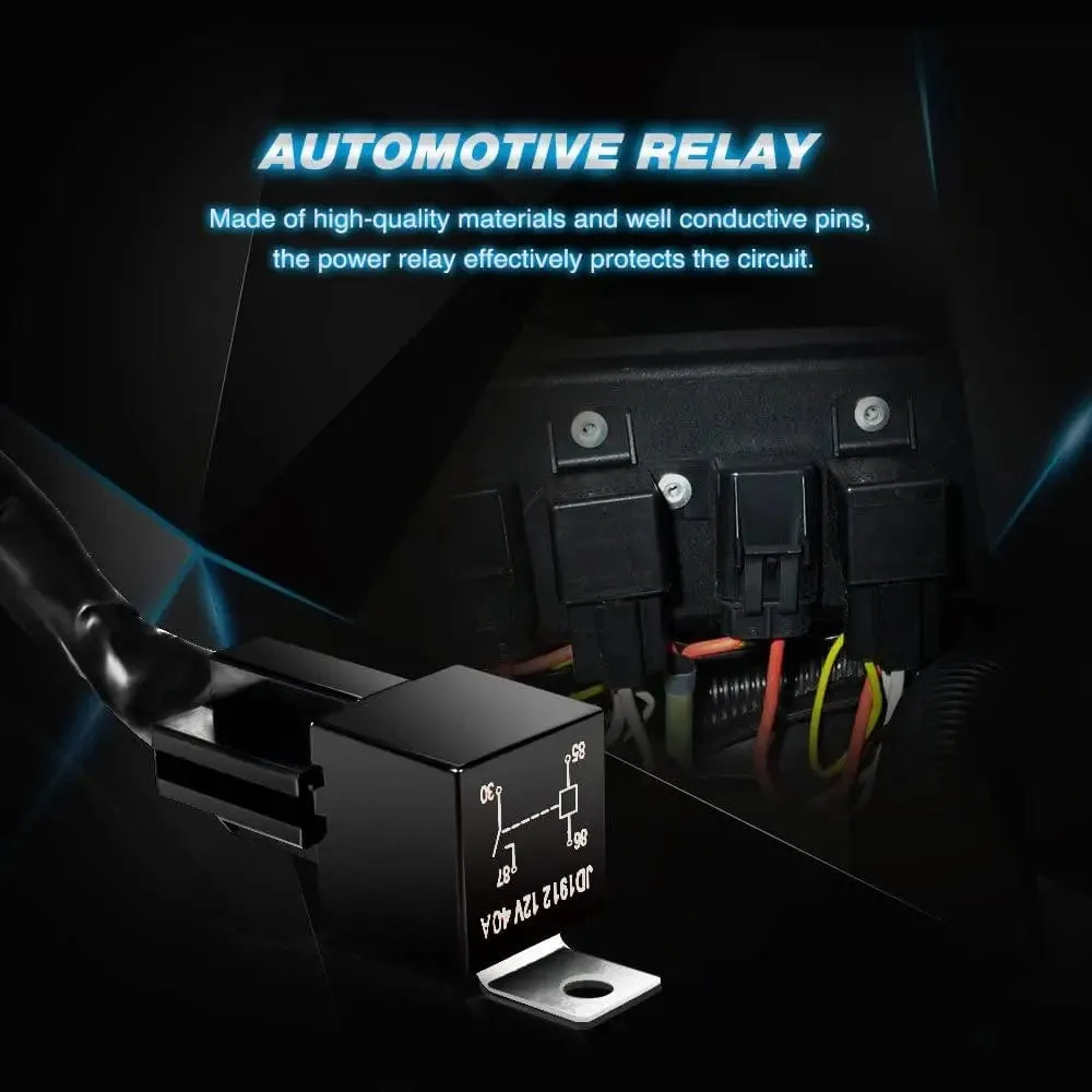 16AWG Wire Harness 12FT Kit 2 Leads W/ 12V 3Pin Switch | 3 Fuses | 4 Spade Connectors