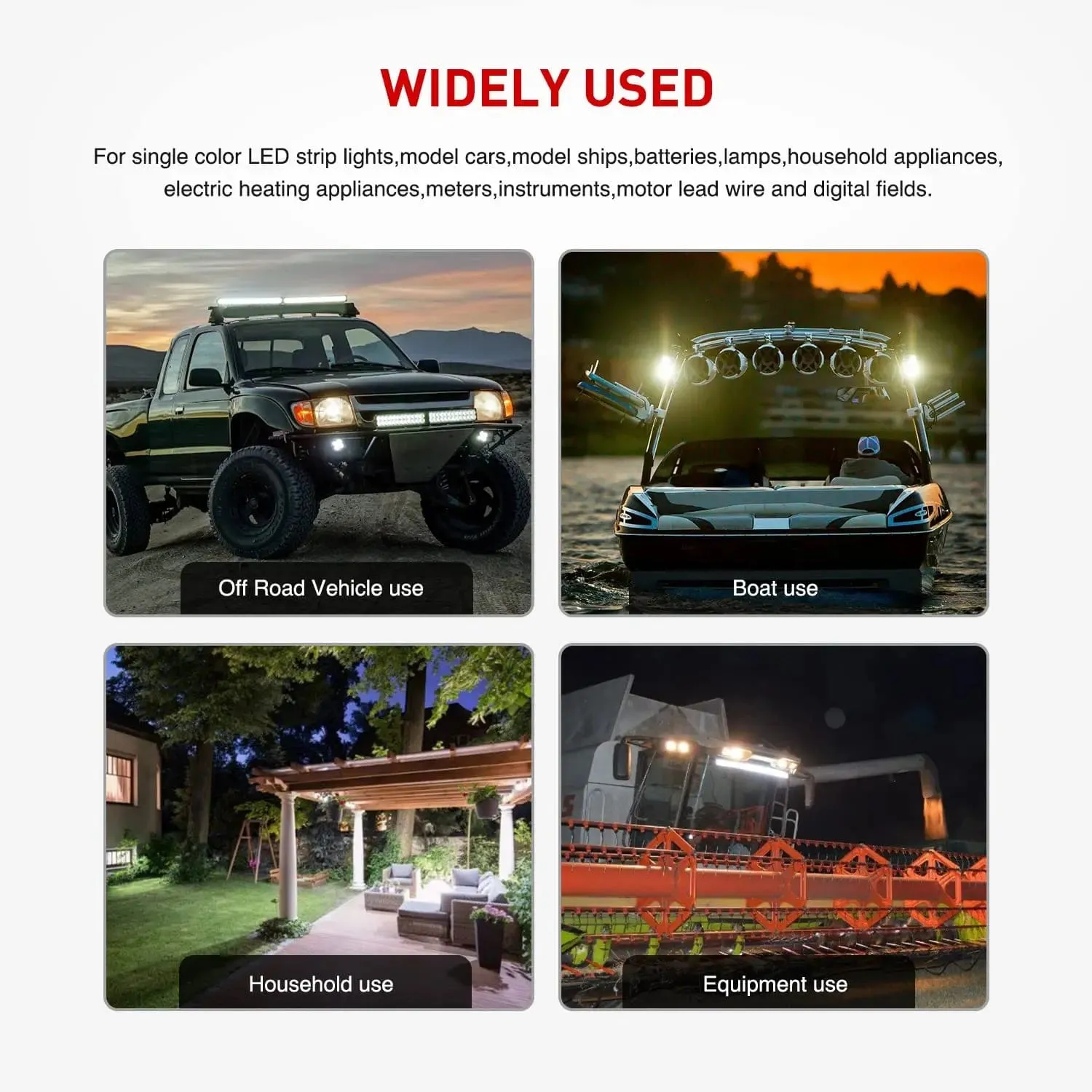 2PCS 14AWG 10FT Wire Extension Kit LED Light Bar/Led Pods/LED Work Light