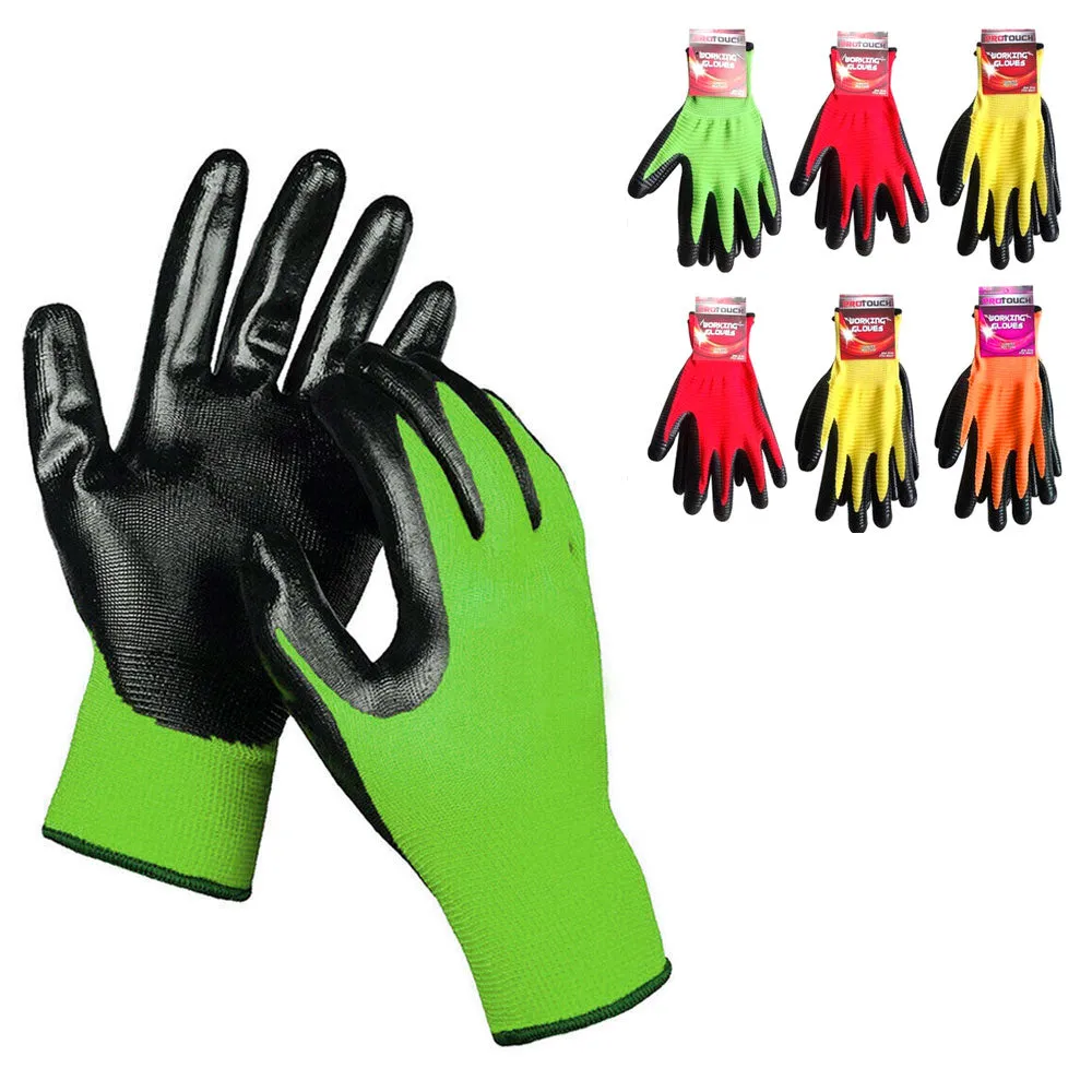 6 Pairs Safety Work Gloves Cut Resistant Nitrile Coated Heavy Duty Super Grip