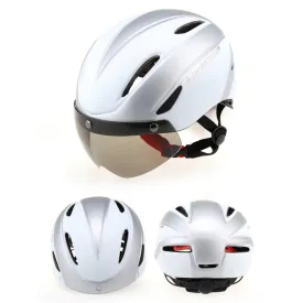 Base Camp Colorful Men and Women Road Mountain Bike Magnetic Goggles Helmets Riding Safety Helmet Head Circumference Fit for 56-62cm(Silver)