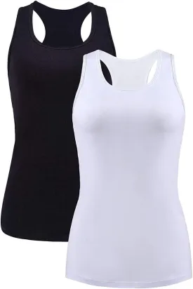 beautyin Women Tank Top with Shelf Bra Racerback Workout Yoga Tops Undershirt