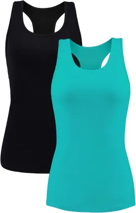 beautyin Women Tank Top with Shelf Bra Racerback Workout Yoga Tops Undershirt