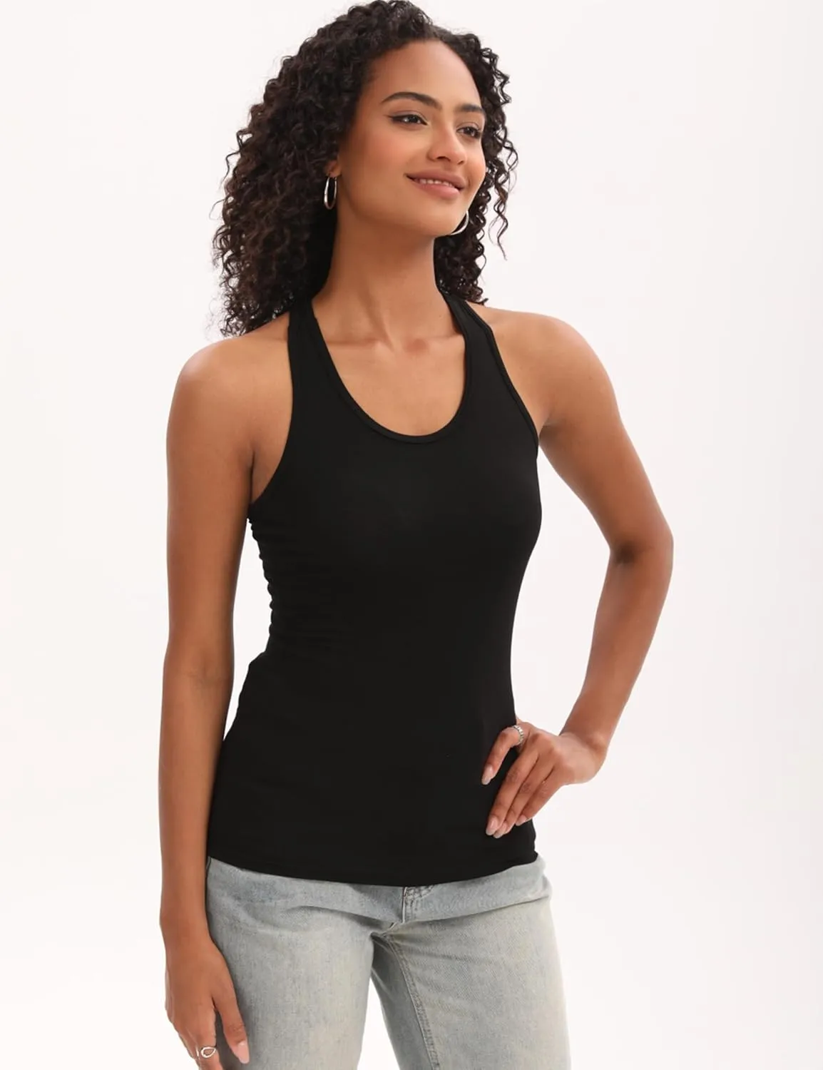 BQTQ 5 Pack Racerback Tank Tops for Women Sleeveless Workout Tank Top Ladies Undershirts Slim Fit Tanks Tops