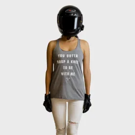 Drop A Knee Triblend Racerback Tank {Heather Grey}