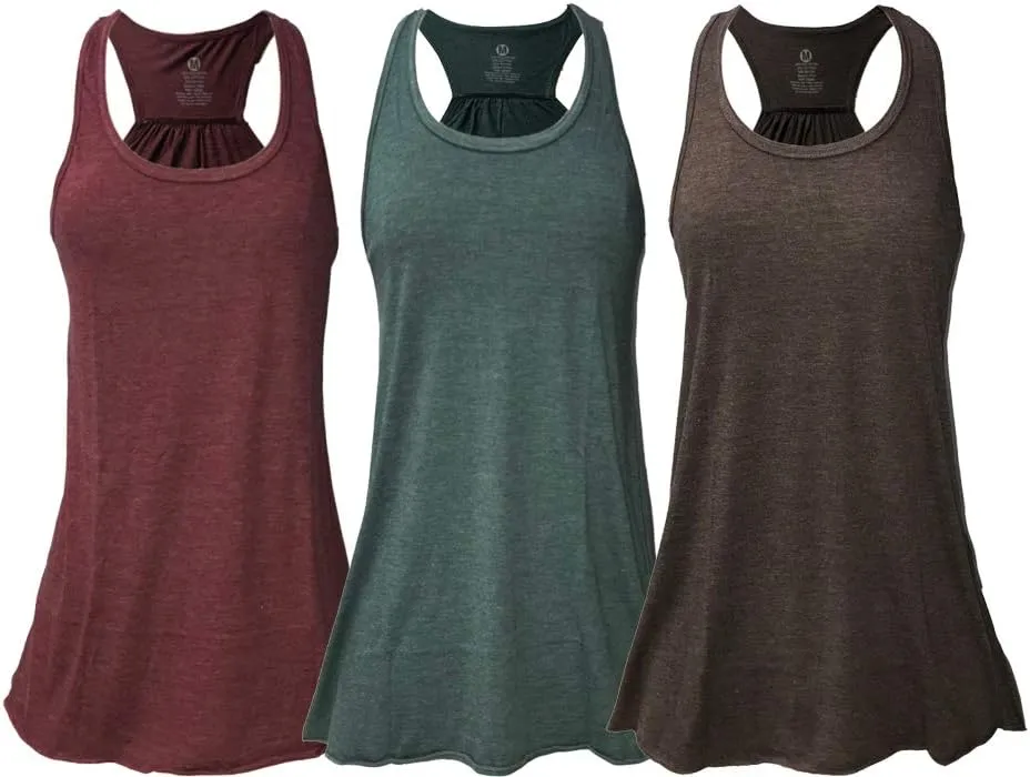 Epic MMA Gear Flowy Racerback Tank Top, Regular and Plus Sizes Pack of 3