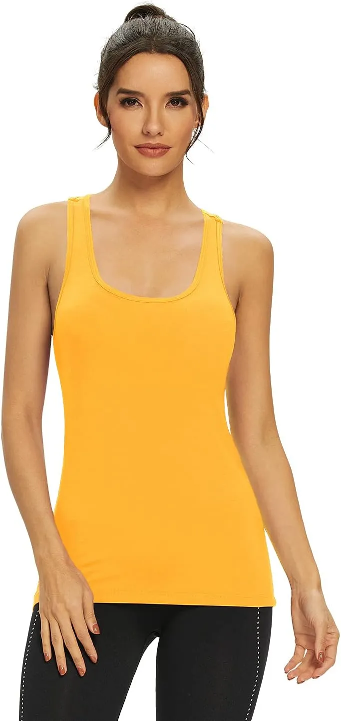 Femdouce Racerback Workout Tank top for Women Activewear Running top Yoga 4 Pack
