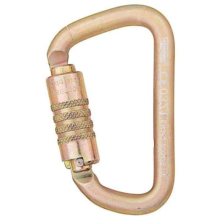 Gold Series Modified D Steel Keylock Carabiner
