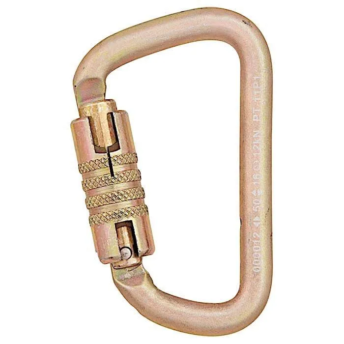Gold Series Modified D Steel Keylock Carabiner