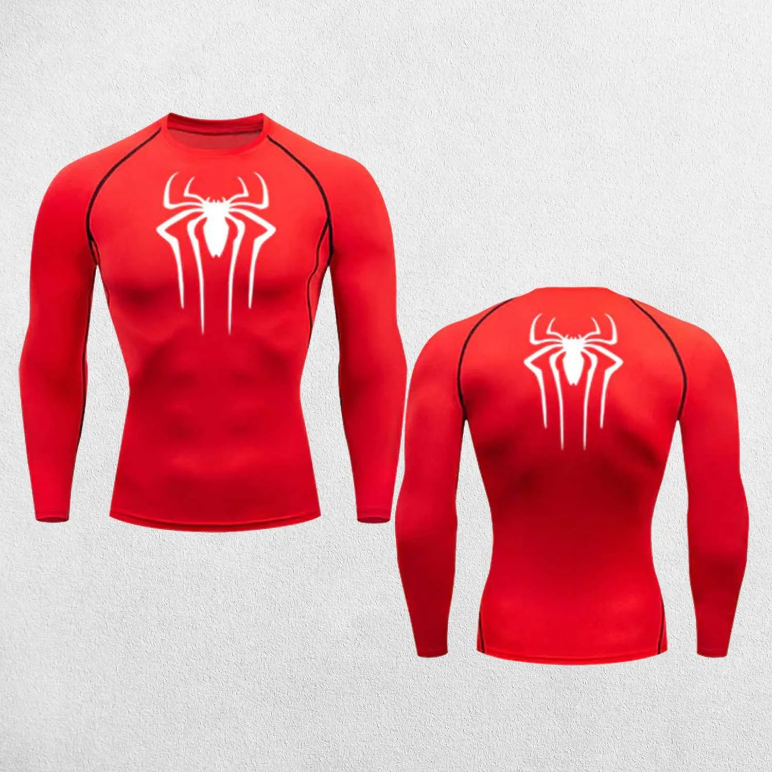 GPW Men's Spider Print Compression Tee - Athletic Quick Dry Workout Shirt