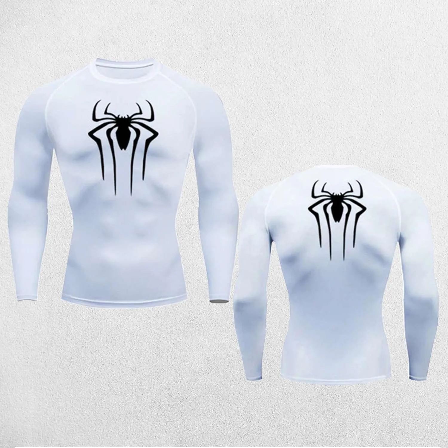GPW Men's Spider Print Compression Tee - Athletic Quick Dry Workout Shirt