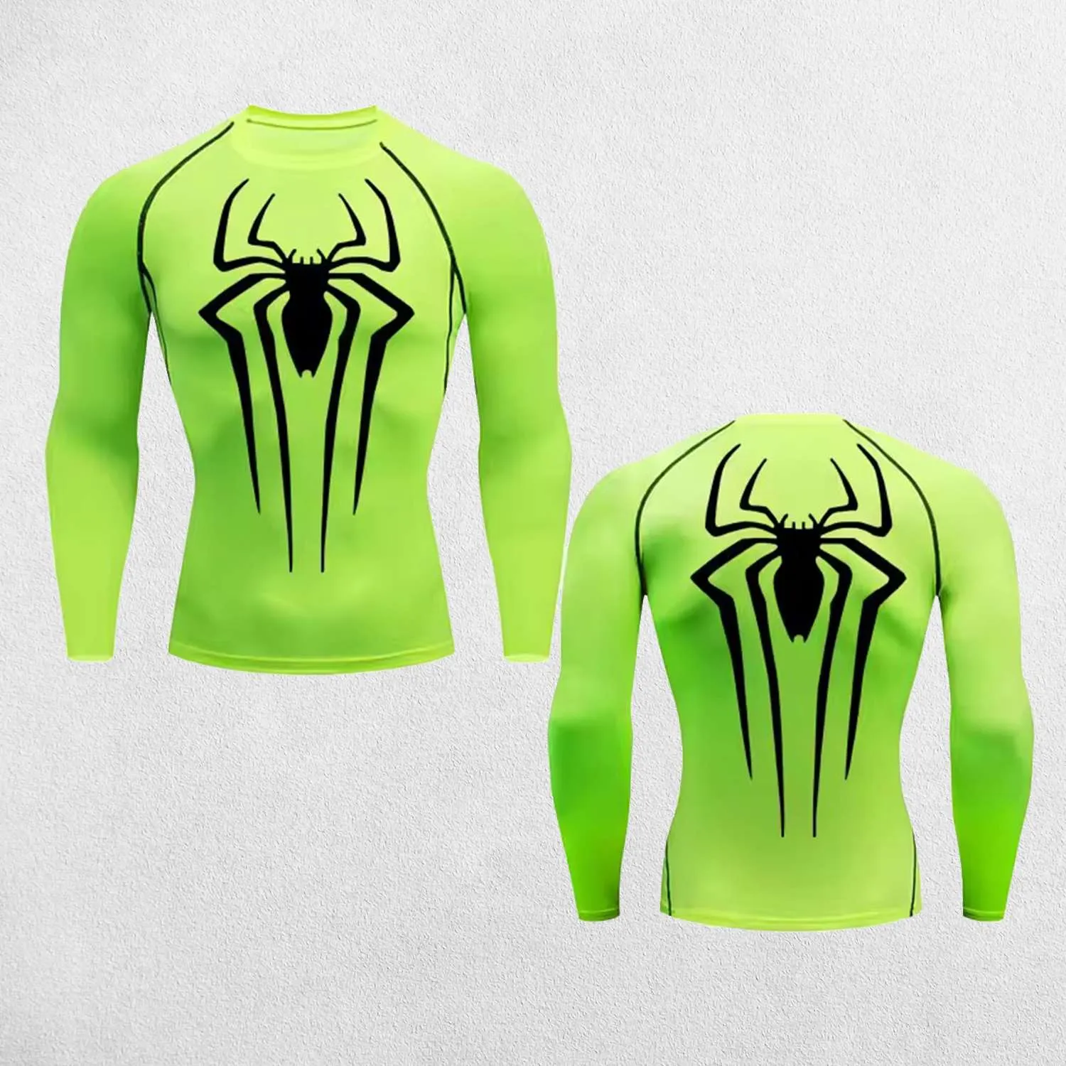 GPW Men's Spider Print Compression Tee - Athletic Quick Dry Workout Shirt