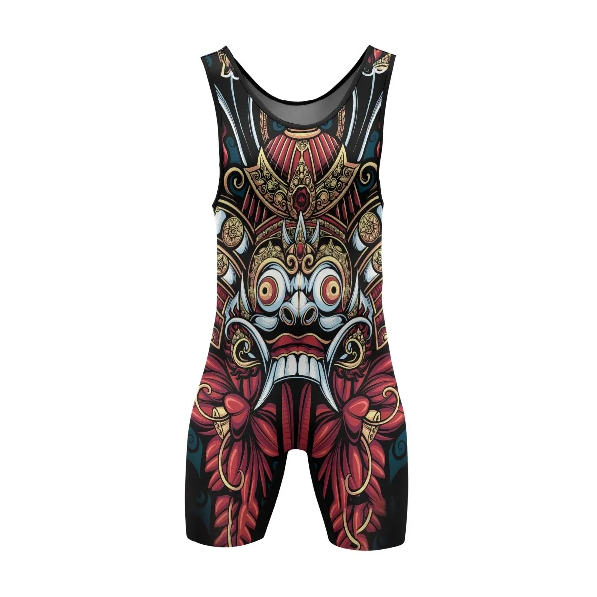Japanese Weird Samurai Helmet Wrestling Singlets