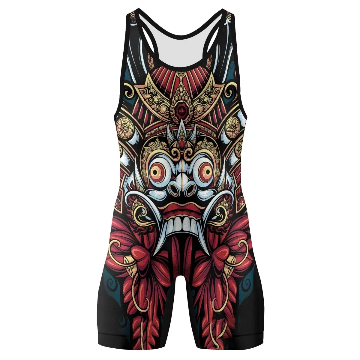 Japanese Weird Samurai Helmet Wrestling Singlets