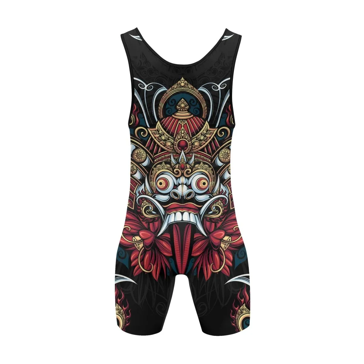 Japanese Weird Samurai Helmet Wrestling Singlets
