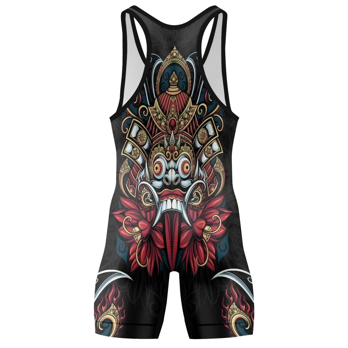 Japanese Weird Samurai Helmet Wrestling Singlets