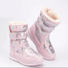 Kids Girls Non Slip Warm Waterproof Long Snow Boots