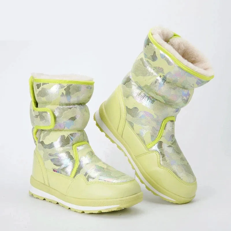 Kids Girls Non Slip Warm Waterproof Long Snow Boots