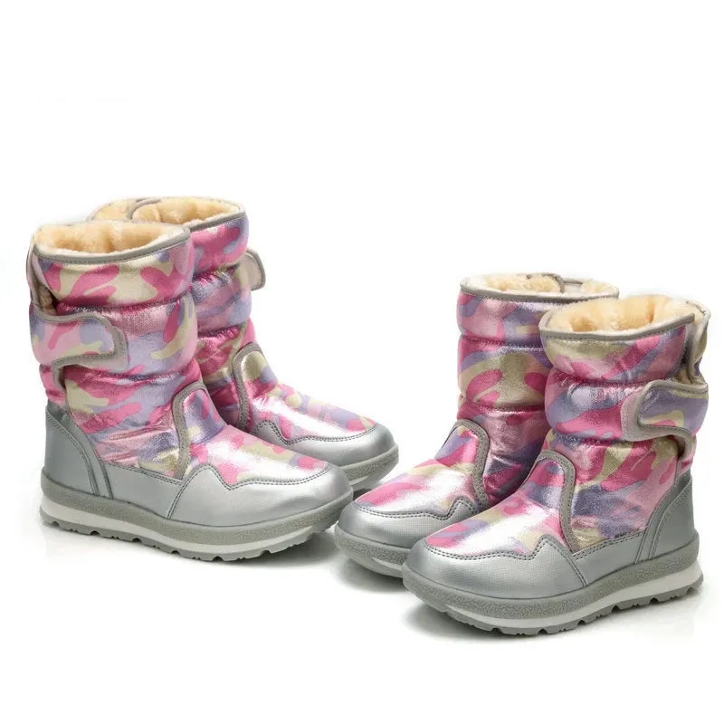 Kids Girls Non Slip Warm Waterproof Long Snow Boots