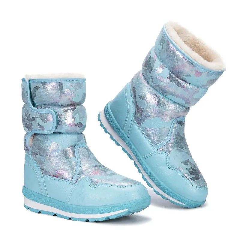 Kids Girls Non Slip Warm Waterproof Long Snow Boots