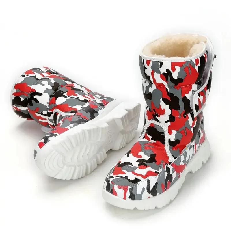 Kids Girls Non Slip Warm Waterproof Long Snow Boots
