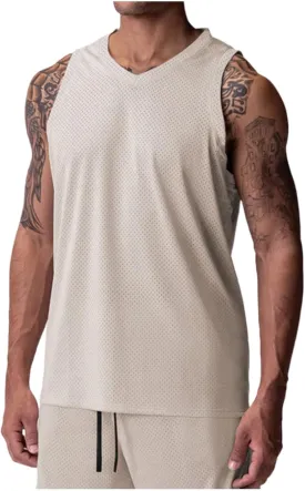 Lightweight Tank Tops for Men Mesh Breathable Summer Workout Tanks Sleeveless Athletic Muscle Gym Vest Quick Dry Tee