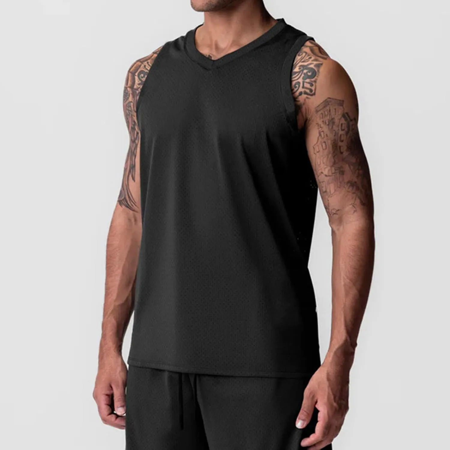 Lightweight Tank Tops for Men Mesh Breathable Summer Workout Tanks Sleeveless Athletic Muscle Gym Vest Quick Dry Tee