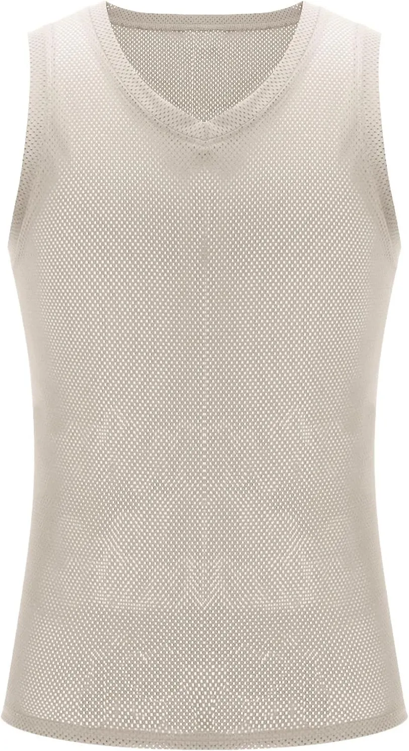 Lightweight Tank Tops for Men Mesh Breathable Summer Workout Tanks Sleeveless Athletic Muscle Gym Vest Quick Dry Tee