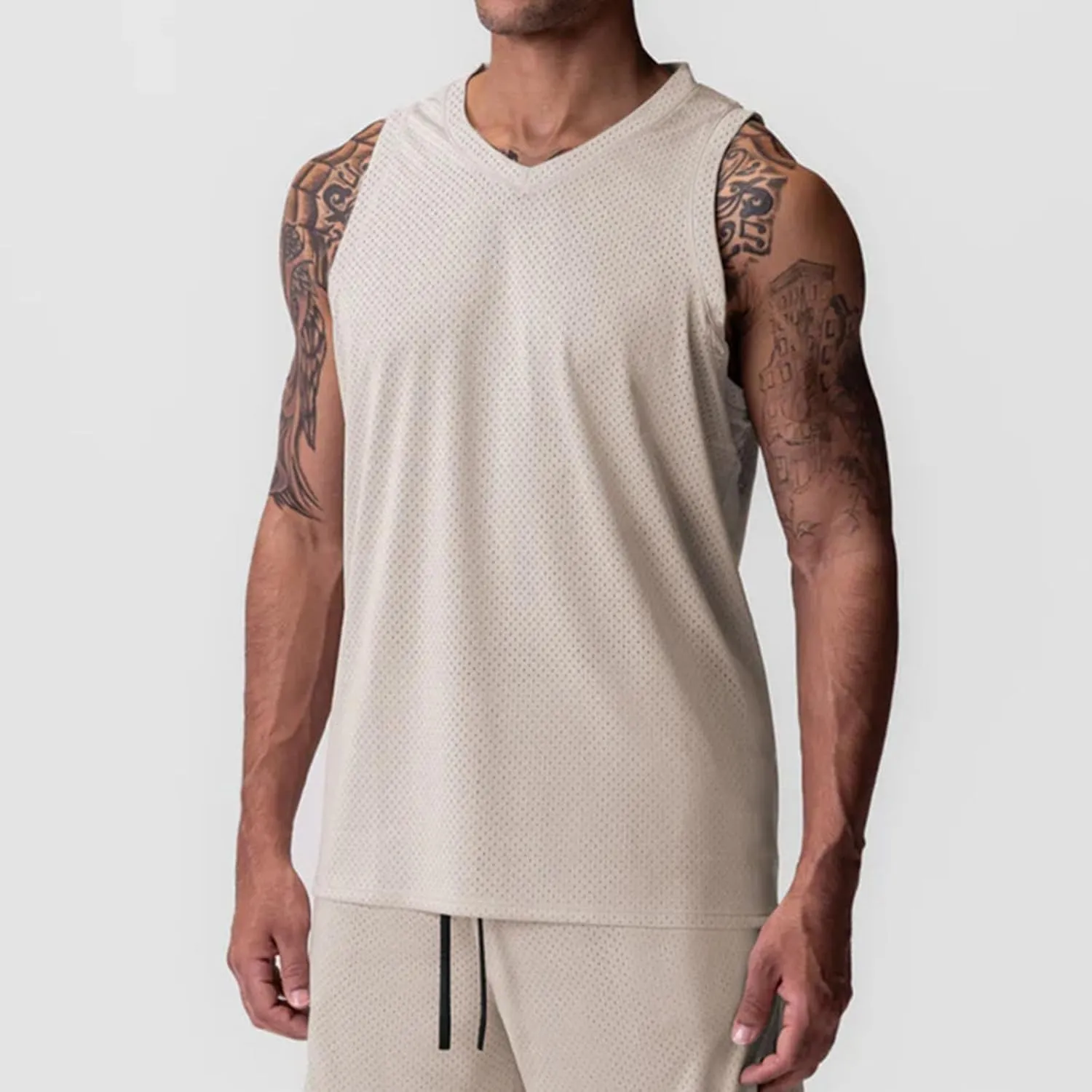 Lightweight Tank Tops for Men Mesh Breathable Summer Workout Tanks Sleeveless Athletic Muscle Gym Vest Quick Dry Tee