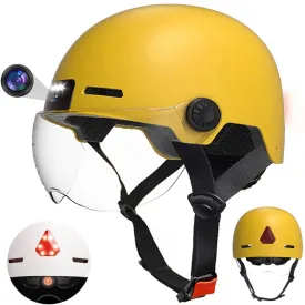 M6 1080P HD Camera Recorder Cycling Smart Helmet, Size: 54-63cm(Yellow)