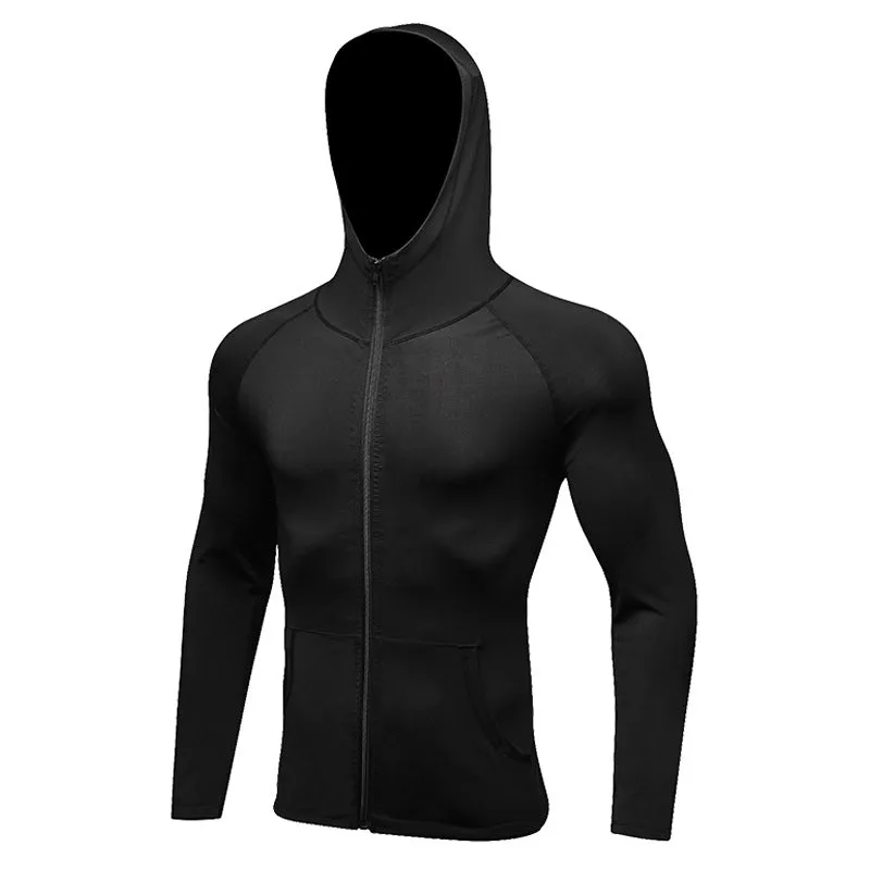 Moisture Wicking Hoodie Men's Autumn and Winter Exercise Coat Casual Hooded