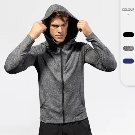 Moisture Wicking Hoodie Men's Autumn and Winter Exercise Coat Casual Hooded