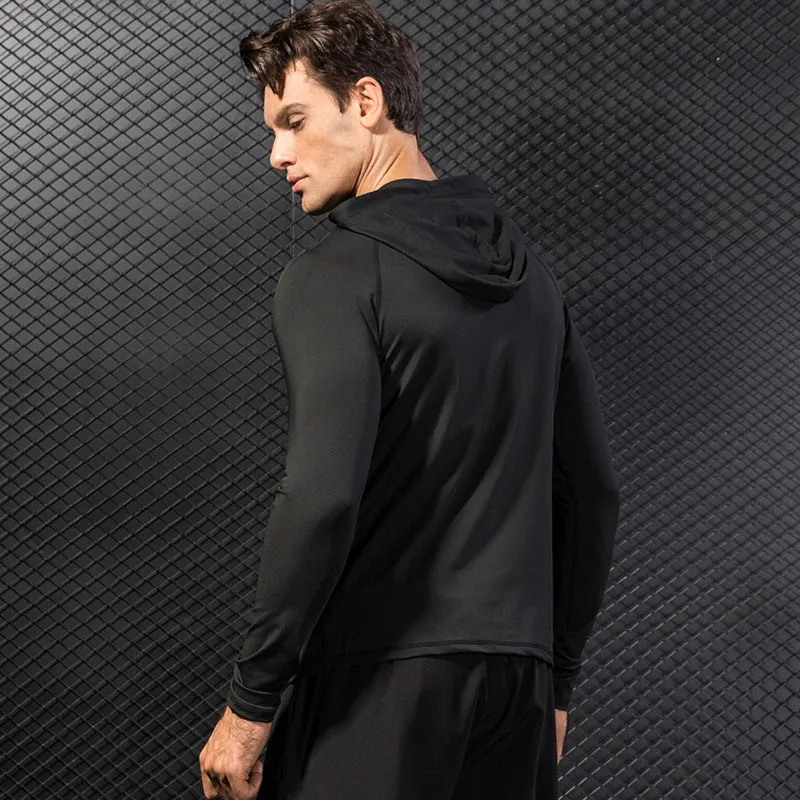 Moisture Wicking Hoodie Men's Autumn and Winter Exercise Coat Casual Hooded