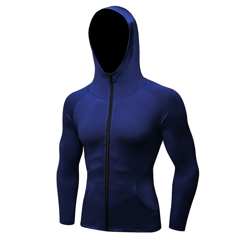 Moisture Wicking Hoodie Men's Autumn and Winter Exercise Coat Casual Hooded
