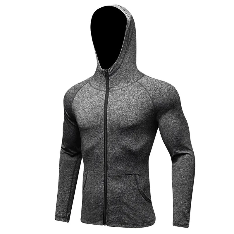 Moisture Wicking Hoodie Men's Autumn and Winter Exercise Coat Casual Hooded