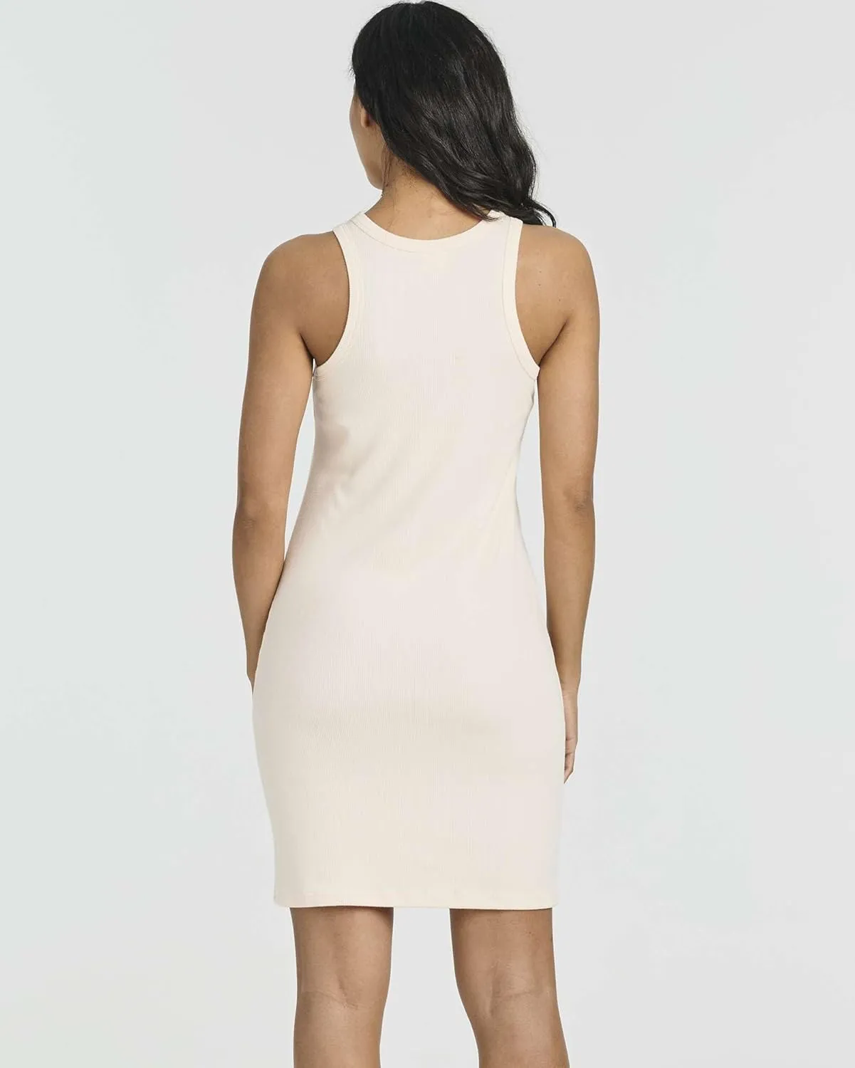 Real Essentials 3 Pack: Women's Mini Ribbed Jersey Tank Sleeveless High Neck Dress