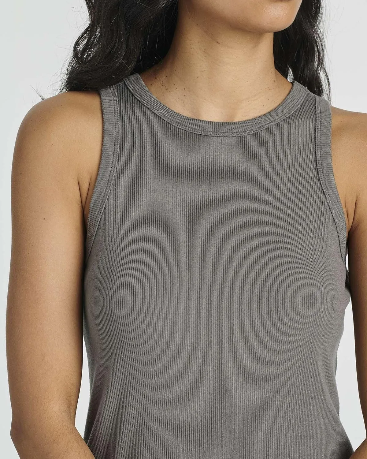 Real Essentials 3 Pack: Women's Mini Ribbed Jersey Tank Sleeveless High Neck Dress