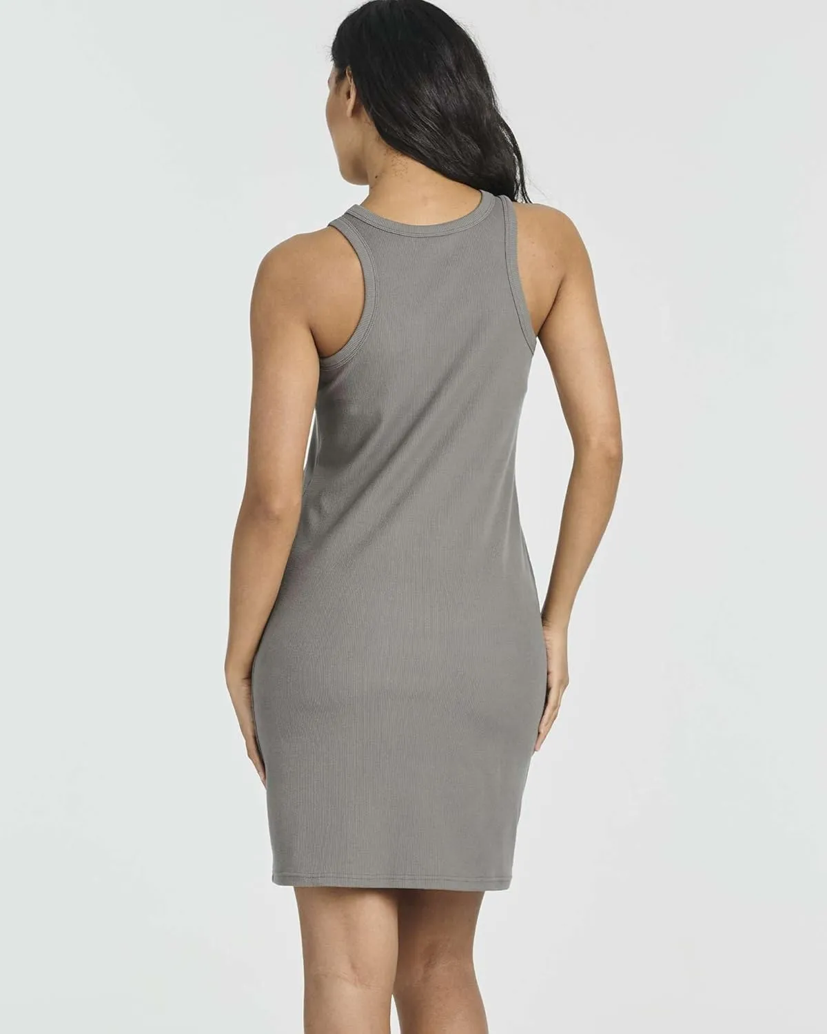 Real Essentials 3 Pack: Women's Mini Ribbed Jersey Tank Sleeveless High Neck Dress