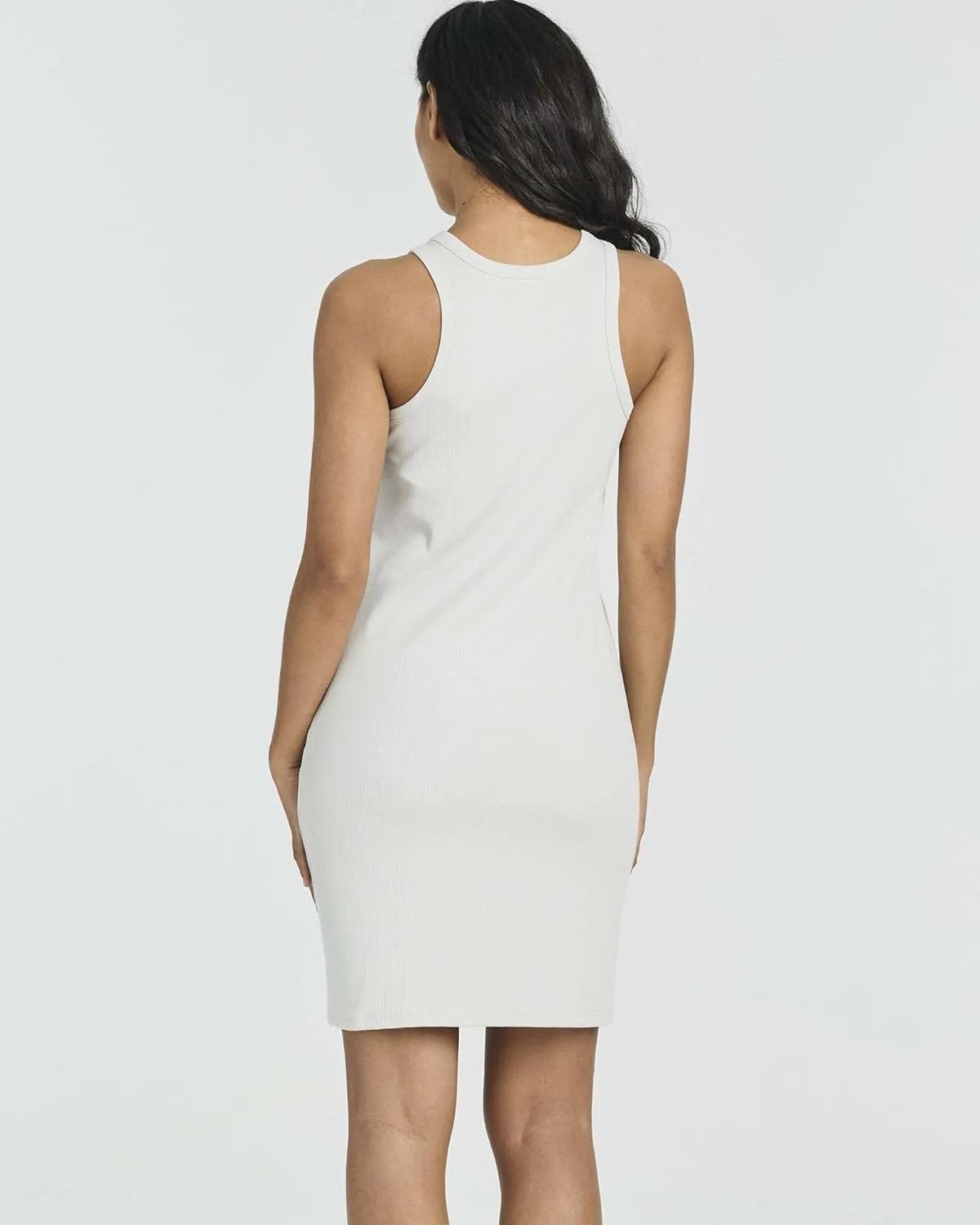 Real Essentials 3 Pack: Women's Mini Ribbed Jersey Tank Sleeveless High Neck Dress