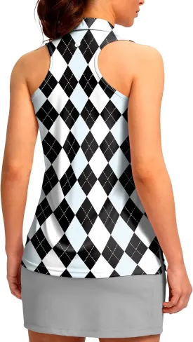 SANTINY Womens Sleeveless Golf Shirt Racerback V Neck Tank Tops Quick Dry Tennis Collared Polo Shirts for Women