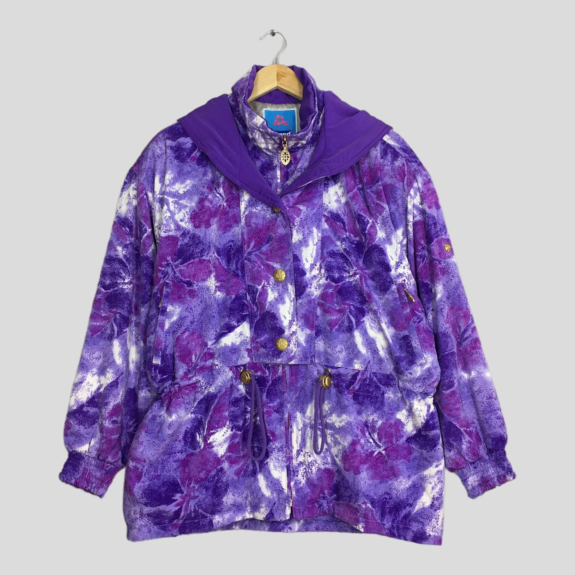 Snow Pop Art Flower Ski Wear Hoodie Jacket Large
