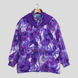 Snow Pop Art Flower Ski Wear Hoodie Jacket Large
