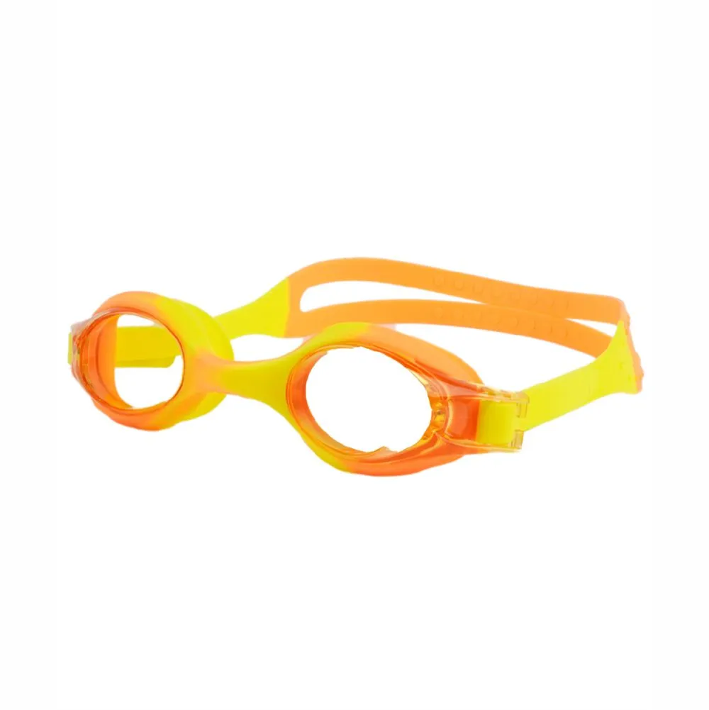 Tie Dye Yellow Blend with Orange Anti Fog UV Protection Leakproof Design Swim Goggles for Kids, 1yr - 4yrs