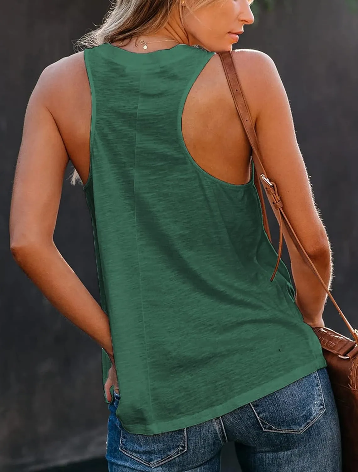 Uincloset Women's Summer Basic Sleeveless V Neck Casual Tank Tops Loose Shirts
