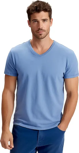 V-Neck Short Sleeve T-Shirt for Men Undershirt V Neck Slim Fit Breathable Cotton Blend Tee Shirts for Pajamas