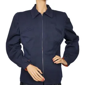 Vintage 1940s Ski Jacket Navy Blue Gabardine Ladies Size M