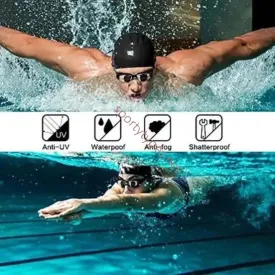 White Elite Professional HD Anti-Fog Swim Goggles