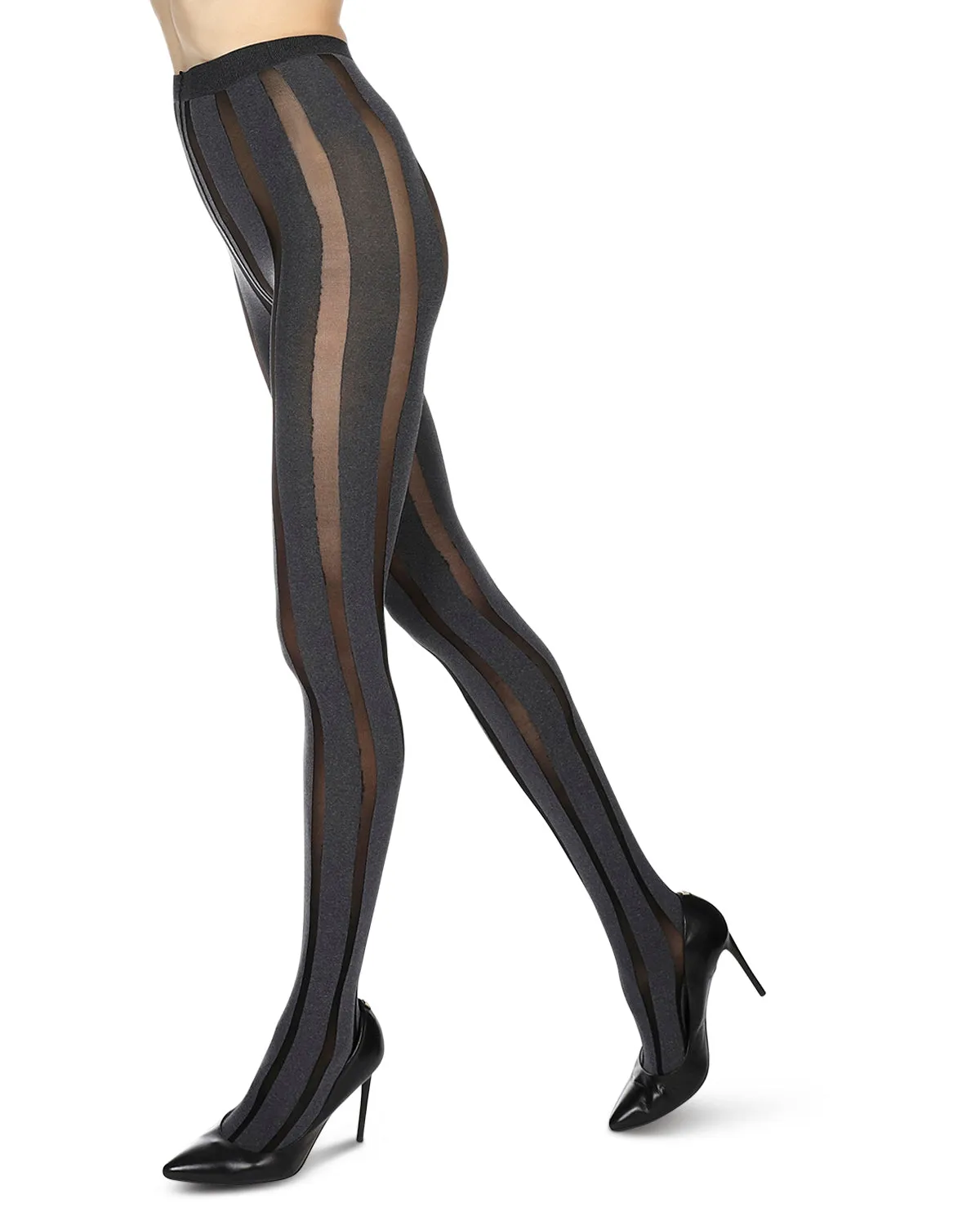 Women's Linear Heather Opaque Nylon Tights