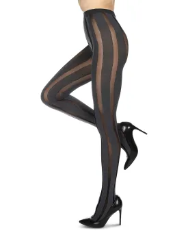 Women's Linear Heather Opaque Nylon Tights