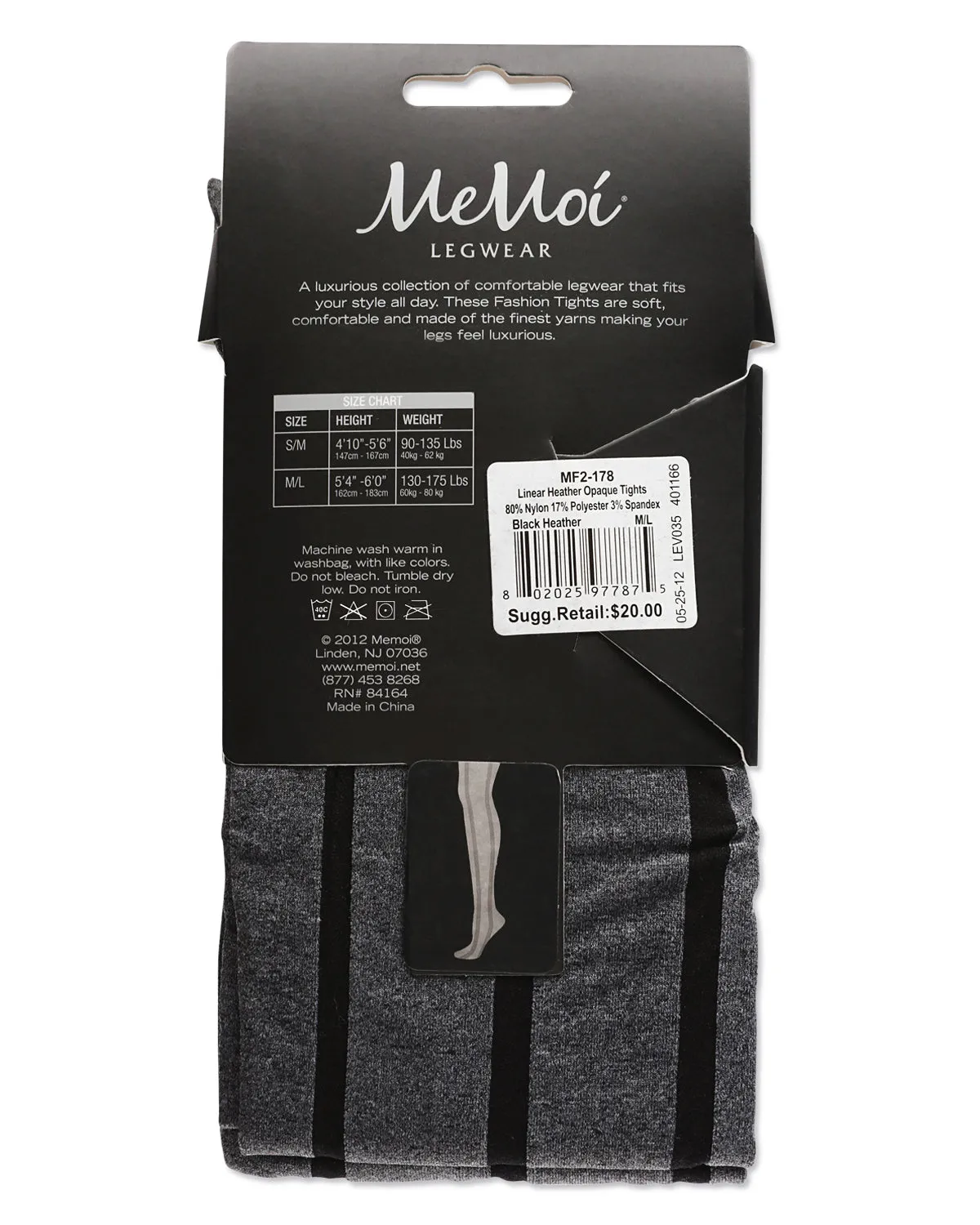 Women's Linear Heather Opaque Nylon Tights