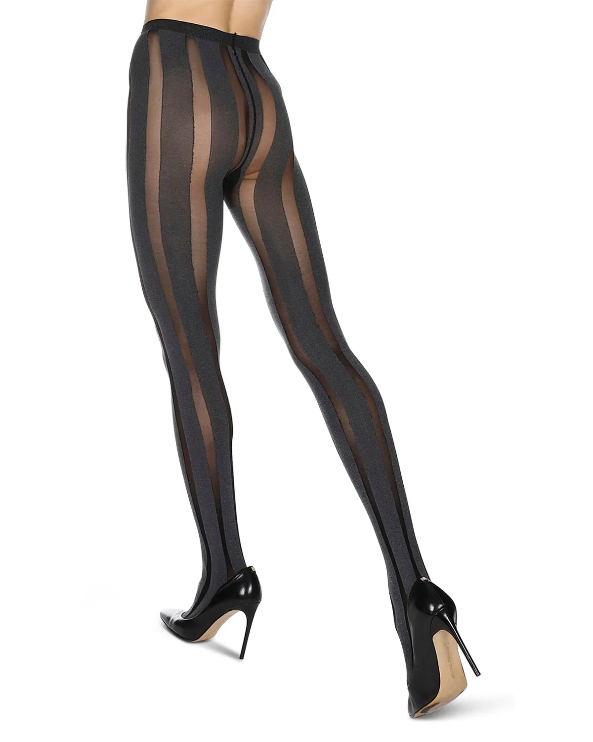 Women's Linear Heather Opaque Nylon Tights